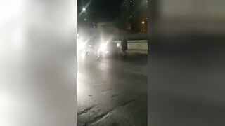 Girl trying to Block Bf's Car gets a Surprise