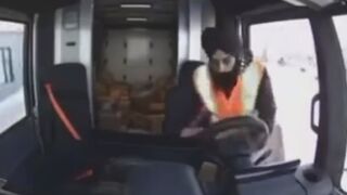 Foreign delivery driver leaves truck in neutral and nearly kills two women