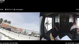 Foreign delivery driver leaves truck in neutral and nearly kills two women