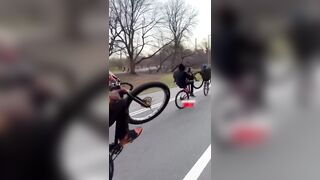 Dangerous, yet AMAZING Bicyclist uses Humans as Props to his Tricks