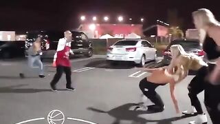2 Drunk Blondes turn the Parking Lot into UFC