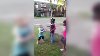 Shock Video shows 2 Black Kids Picking on Little White Girl