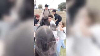 Adult Male fights off Texas High School students protesting ICE