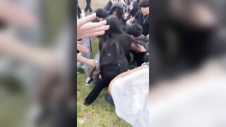 Adult Male fights off Texas High School students protesting ICE