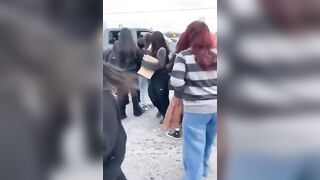 Adult Male fights off Texas High School students protesting ICE