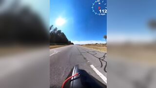 GoPro on Bike shows it going 173 MPH Running from Cops