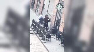 Brave Citizens DESTROY Lunatic Who Pulls a Knife out and Tries Attacking People.