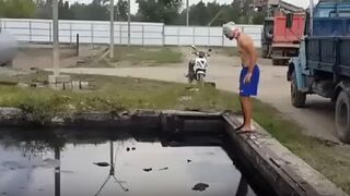 White Dude jumps in an oil pit and finds out