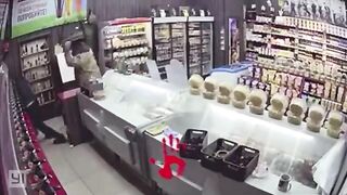 Thief gets a Chair Over his Head Many Times