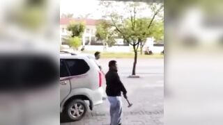 He brings a hammer to a Fight but Still Runs Away Terrorfied..See Why