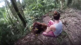 Ape Grabs Young Woman & Refuses To Let Go