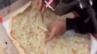 Pizza Delivery Man is Hungry..Watch How He Eats like a Genius (Just Watch It)