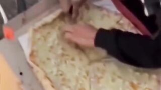 Pizza Delivery Man is Hungry..Watch How He Eats like a Genius (Just Watch It)