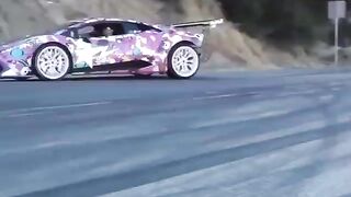 Kid Driving a Lambo pulls in Front of Female Motorcyclist and she rips him a new one