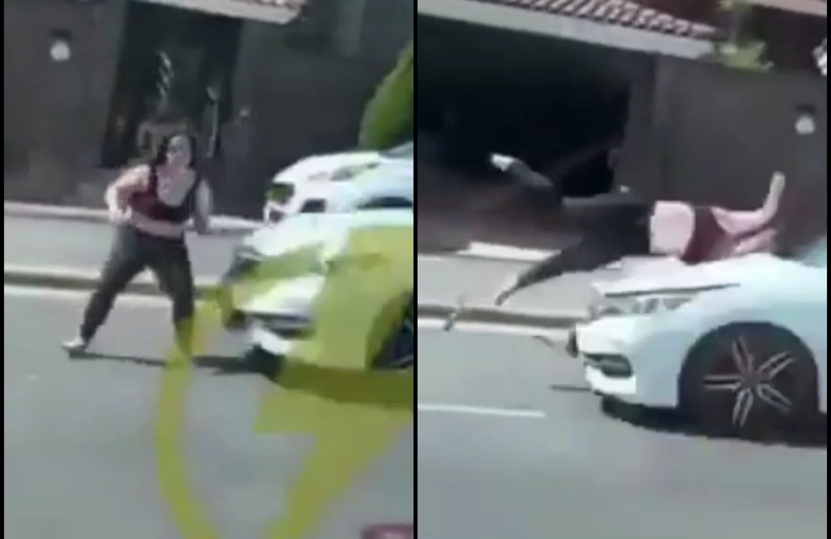 A woman in Monterrey tried to cross an avenue and flew about 30 meters .