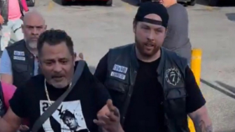 Bikers made a man apologize for allegedly saying the n-word