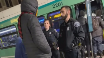 Black man confronts officers after he was told that he wasn’t allowed to board the bus
