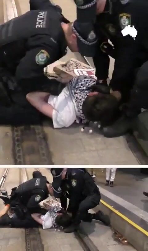 Aussie Cops Under Fire for punching common sense into Pantifa clown