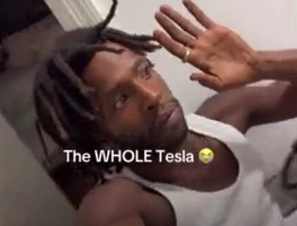 SWAT ripped through a Tesla and the garage door of an oogabogga Rapper