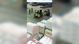 Drunk Man gets into Forklift and does the Unthinkable at work site