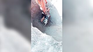 Excavator Saves Dog after Falling in a Pit