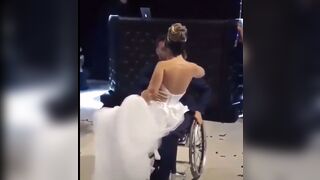 Friends make sure his wheelchair doesn't stop him from having a good wedding