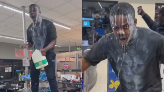 Newly arrived doctor shows people how milk helps their skin give off a glow