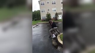 BAD White Dude Body Slams Black Boy into the Curb
