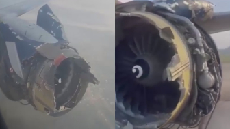 Terrifying video shows plane flying with shredded engine after midair explosion