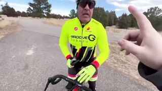Cyclist has a meltdown and brags about how he owns a "newspaper"