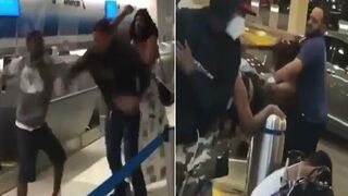Two Separate Fights Break out at Miami Airport, One in Arrivals & One in Departures.