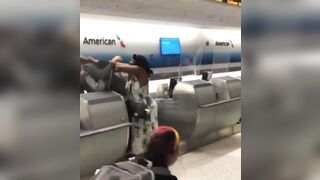 Two Separate Fights Break out at Miami Airport, One in Arrivals & One in Departures.