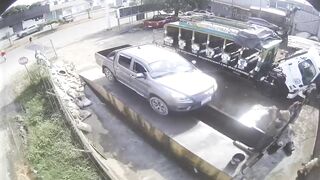 He died after being hit by a car while working at a washing machine.