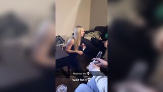 Kid acts like a Dog over this Pretty Blonde...Wait for It