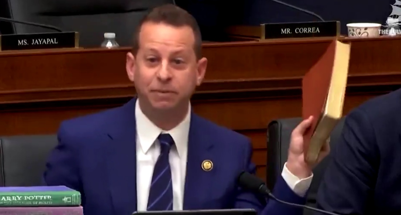 Rep. Moskowitz: "Trump's name appears more times in the Epstein files than God's name appears in the book about God, by the way, this is the Trump Bible."