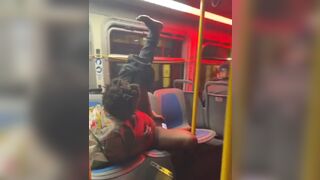 OH NO: Homeless Black Woman making her Own Sex Tape on the Subway