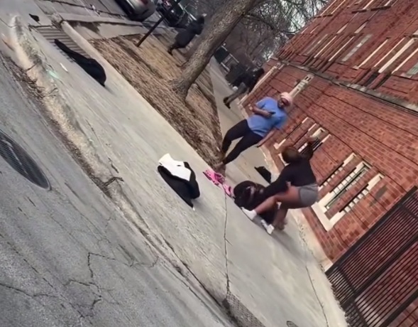Another ordinary day in Brandon Johnson's Chicago. CRAZY Female Brawl