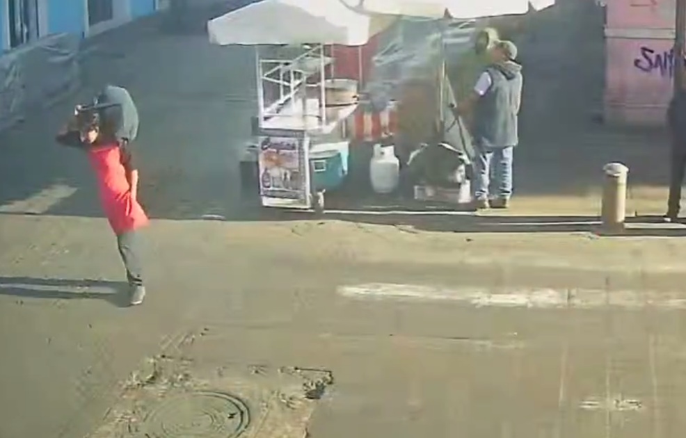 Working Young man hit by public transport vehicle in Historic Center...