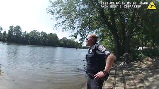 Police Officer Rescues Father & Daughter Who Can't Swim!