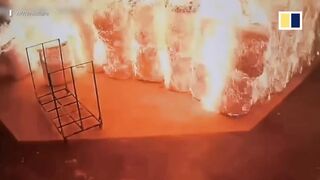 ‘Curious’ worker ignites foam, causes Huge warehouse fire in China