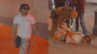 Black male punches guy infront of police, immediately gets arrested