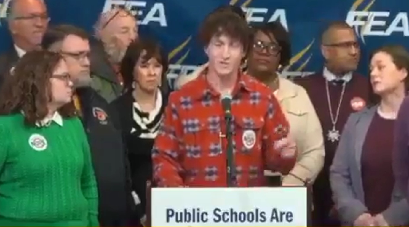 Furious Florida parents are now demanding that Ron DeSantis take immediate action against the Florida teachers union after a representative said it is a “requirement” for their children to be used in protests against immigration enforcement.
