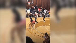 Busty Female Basketballer Breaks Her Leg During a Game