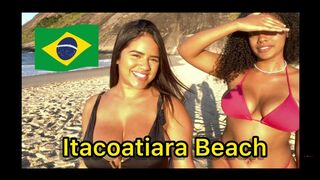 Beautiful Brazilian Girls Izabela Gabriela Take Us to Itacoatiara Beach in Niteroi Rio De Janeiro