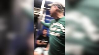 Eagles Fan gets KO'd in Front of his Girl on Subway...by a Black Man