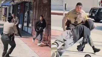 Latino suspect decides to sprint mid-detainment in DTLA