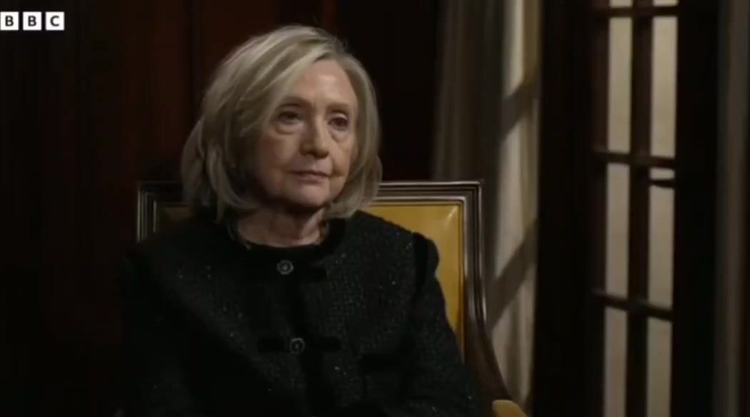 Hillary starts to laugh when asked about picture of Bill Clinton with an Epstein vict