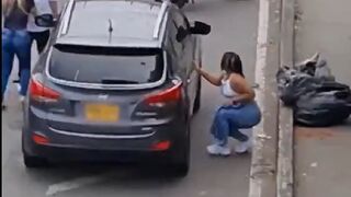 Beautiful Blonde Catches Man Fuc*ing some Other Girl, Girl tries Sneaking Out