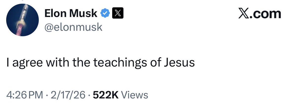 Elon Musk Agrees with Jesus' Teachings in X Reply