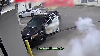 Cop gets gun, car, and entire PD garage swiped from his control